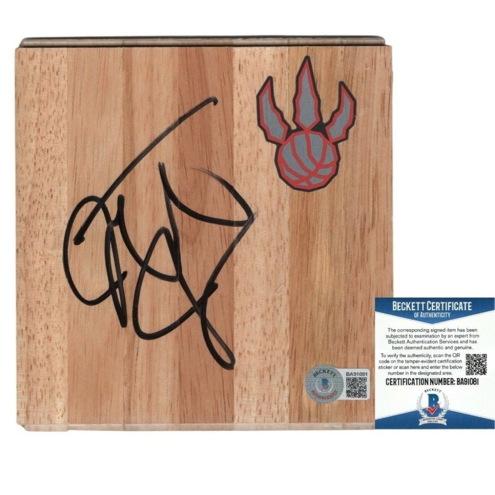 Jarrett Jack Raptors Signed Basketball Floor Board Beckett BAS Proof Autographed